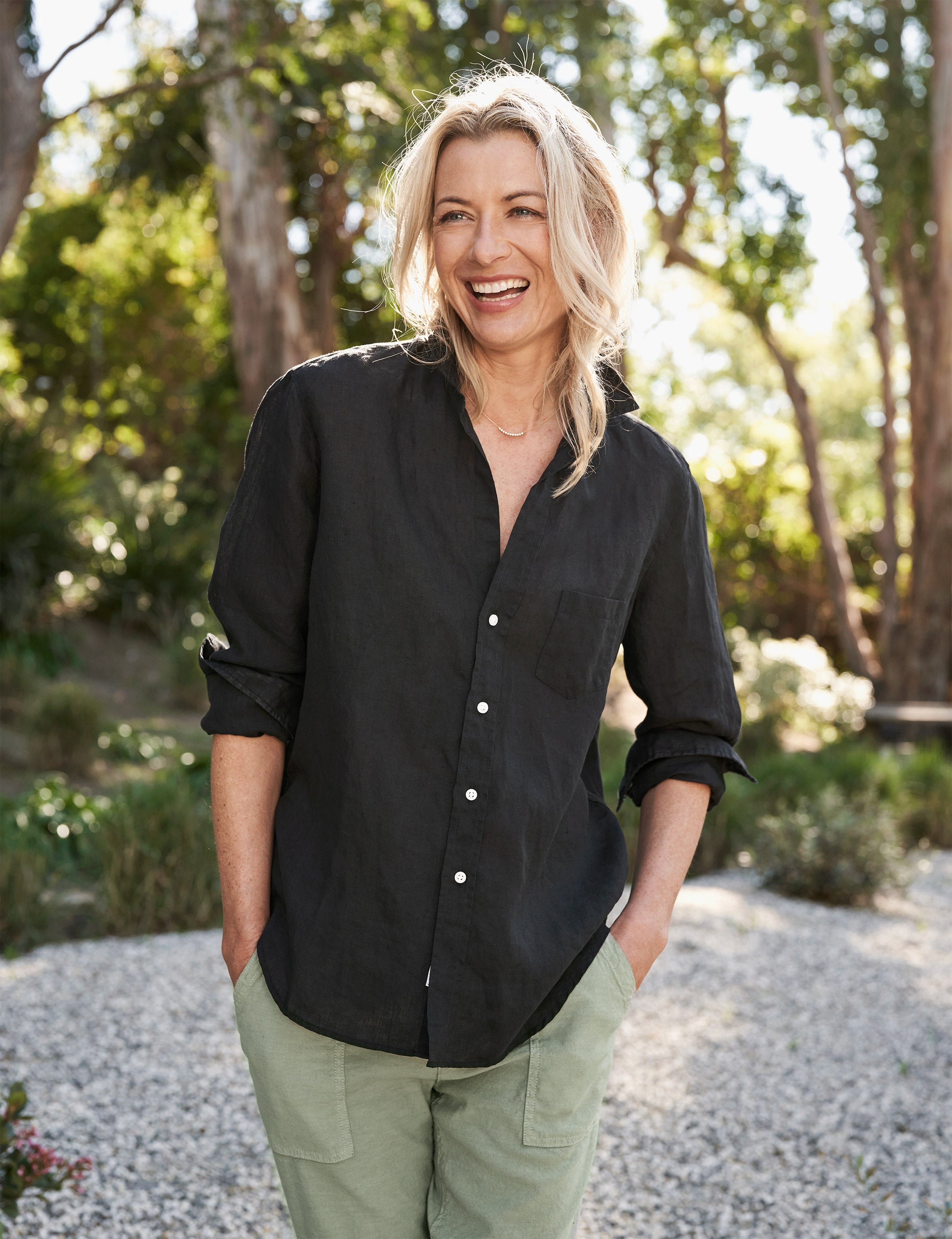 Eileen, Relaxed Button-Up Shirt, Black – ReLoved by Frank & Eileen