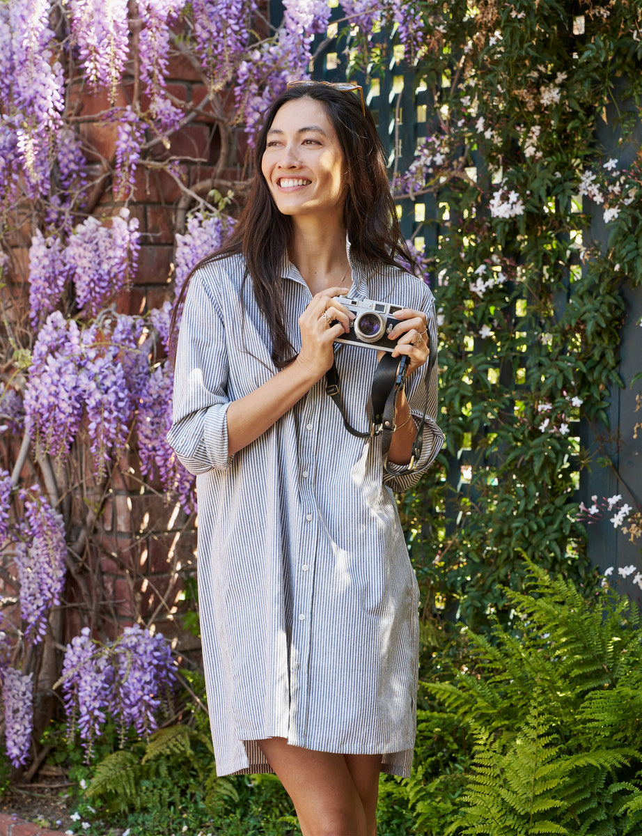 Hunter, Step-Hem Shirtdress, Navy Stripe – ReLoved by Frank & Eileen