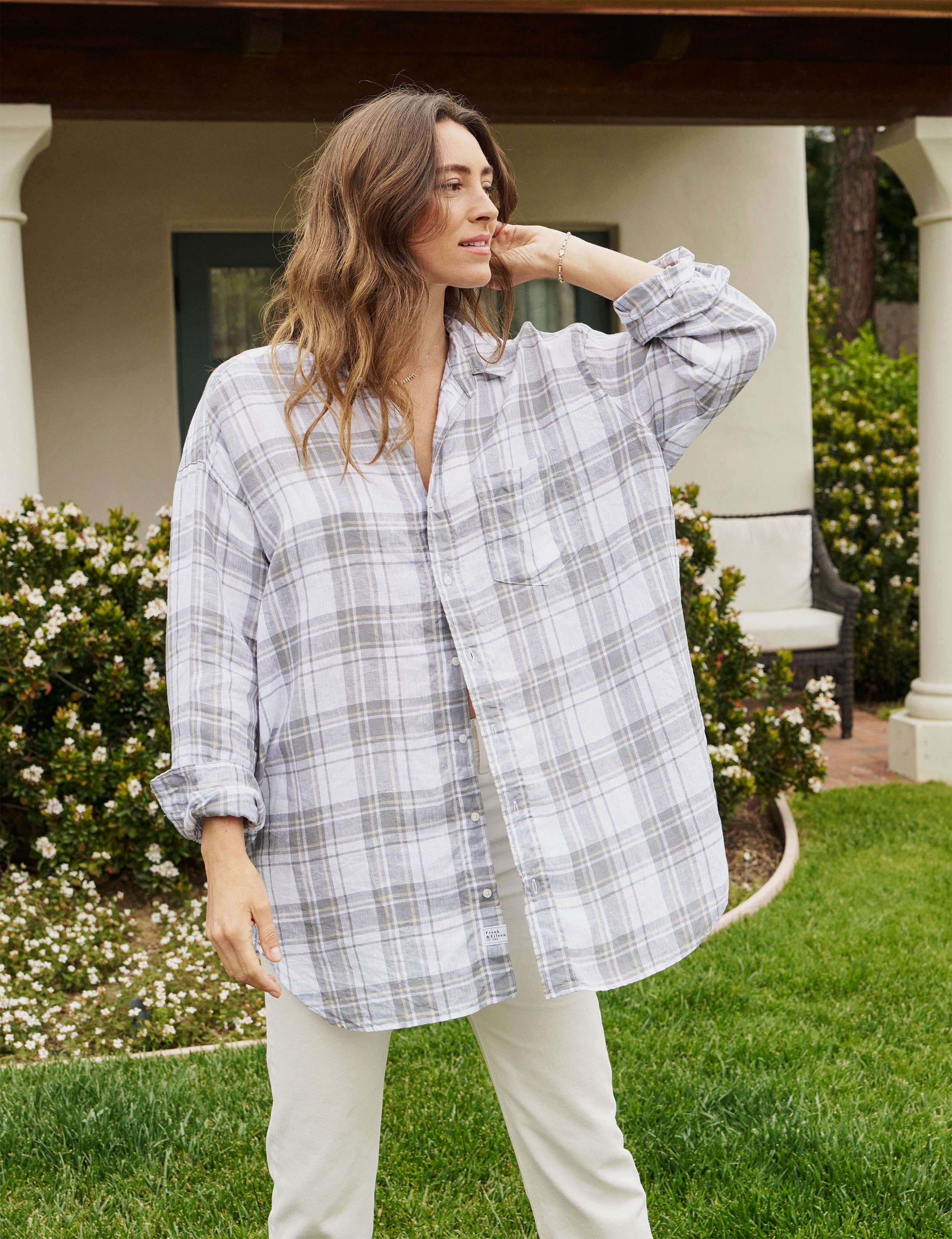 Mackenzie, One-Size Button-Up Shirt, Gray Plaid – ReLoved by Frank 