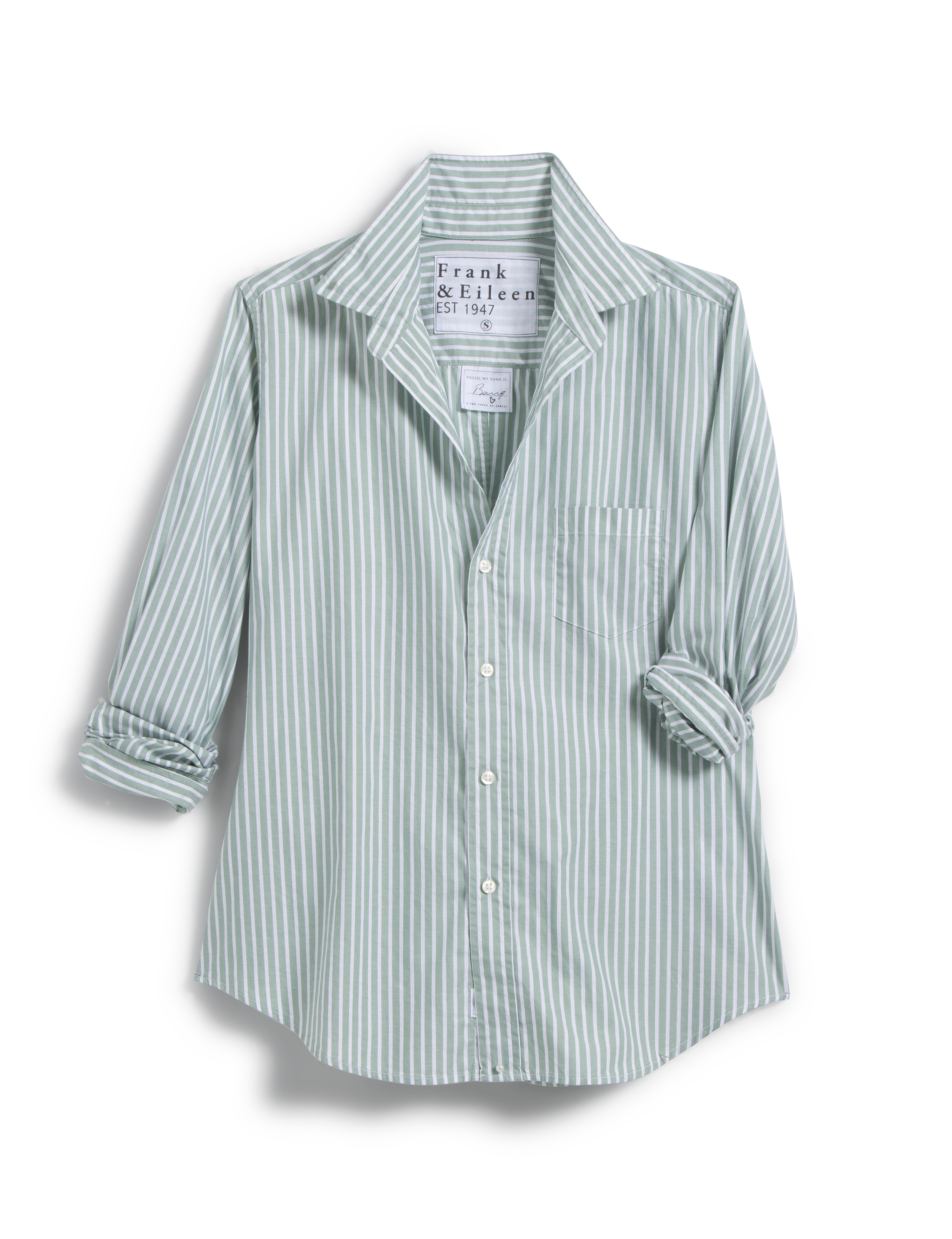 Barry, Tailored Button-Up Shirt, Green Stripe – ReLoved by Frank