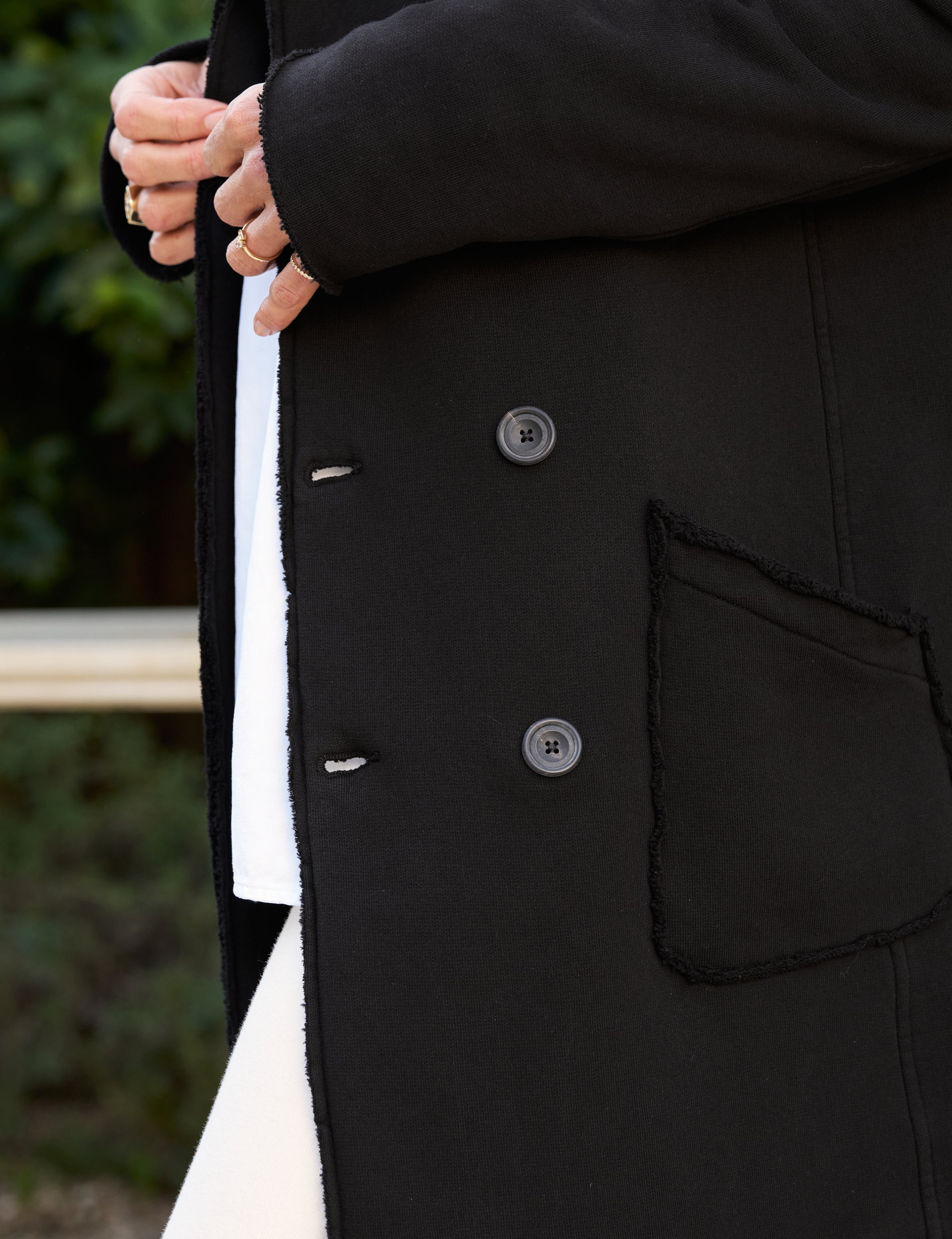 Belfast Trench, Sweatshirt Trench Coat, Black – ReLoved by Frank