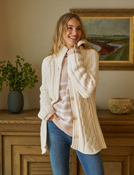 Eaphi CABLE KNIT CARDIGAN ivory エフィ eaphi CABLE KNIT CARDIGAN ivory