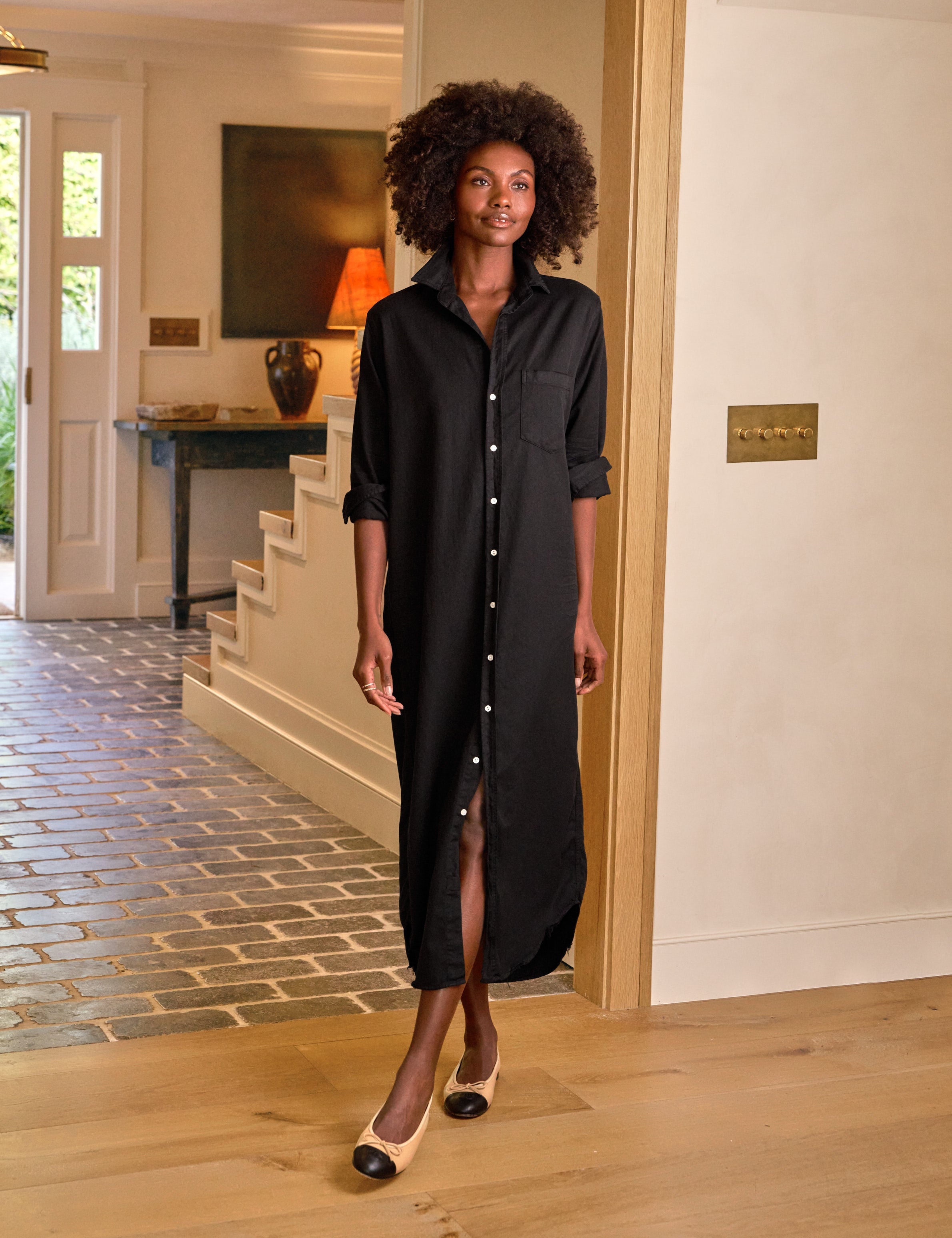 Rory, Maxi Shirtdress, Black Denim – ReLoved by Frank & Eileen