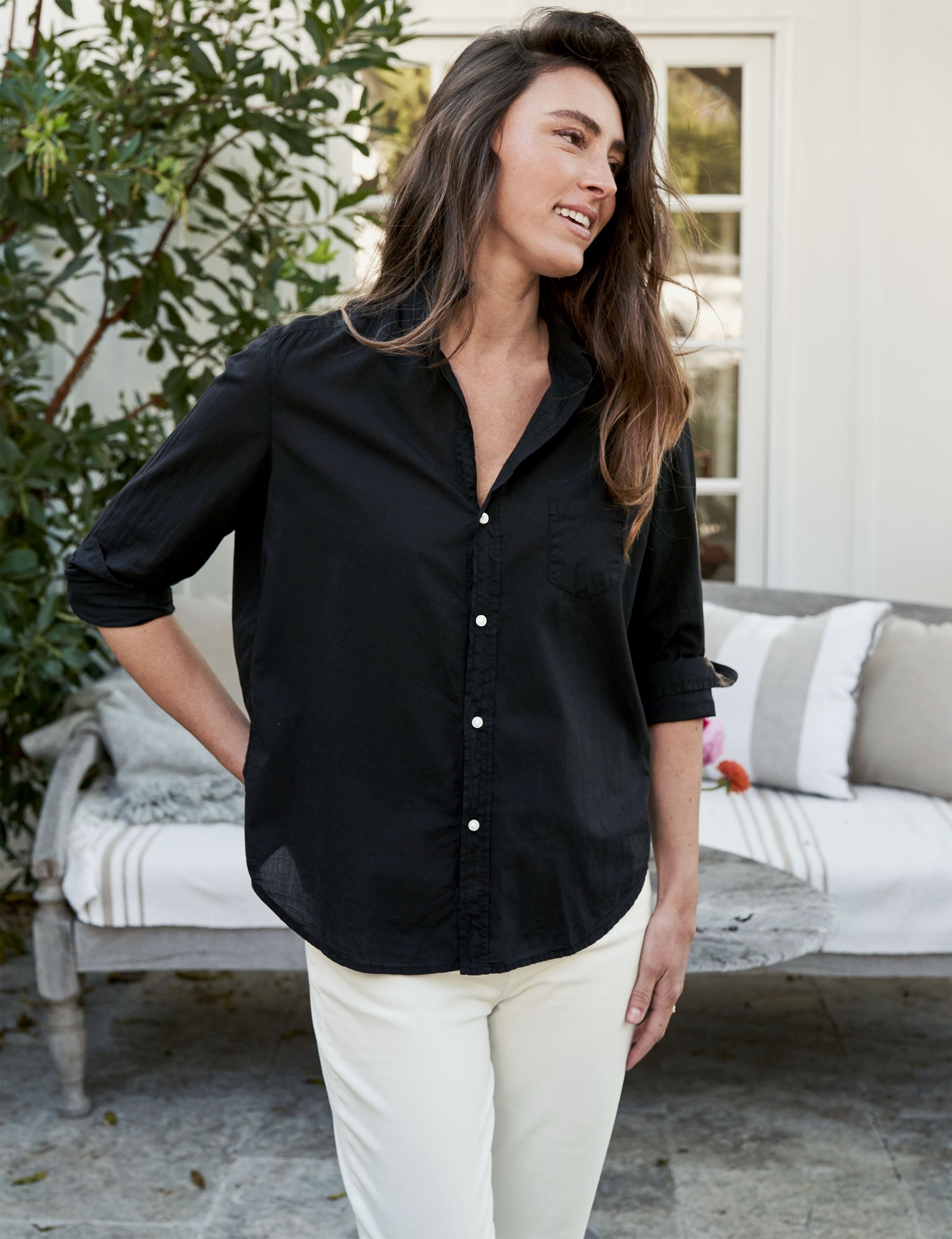 Eileen, Relaxed Button-Up Shirt, Black – ReLoved by Frank Eileen, Relaxed Button-Up Shirt, Black – ReLoved by Frank