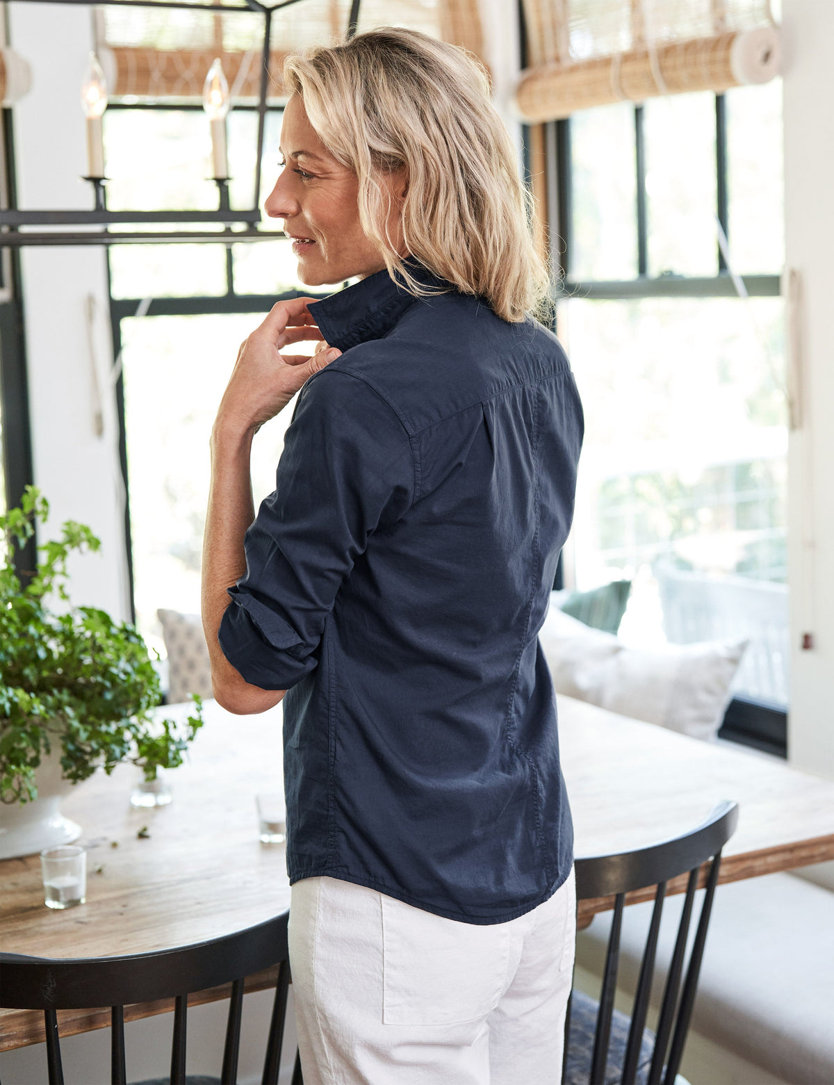 Barry, Tailored Button-Up Shirt, Navy – ReLoved by Frank & Eileen