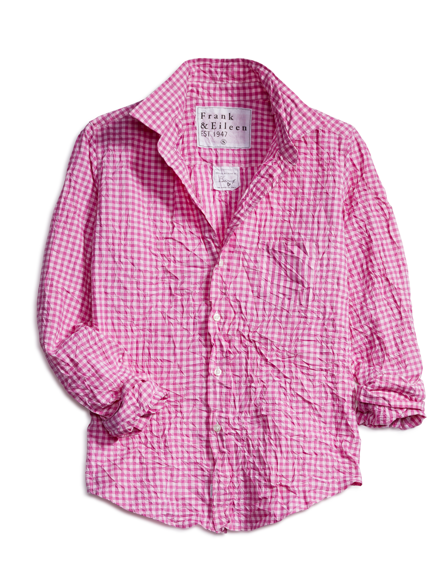 新品 フランクアンドアイリーン BARRY シワ加工コットンシャツ ピンク 新品 フランクアンドアイリーン BARRY シワ加工コットンシャツ ピンク