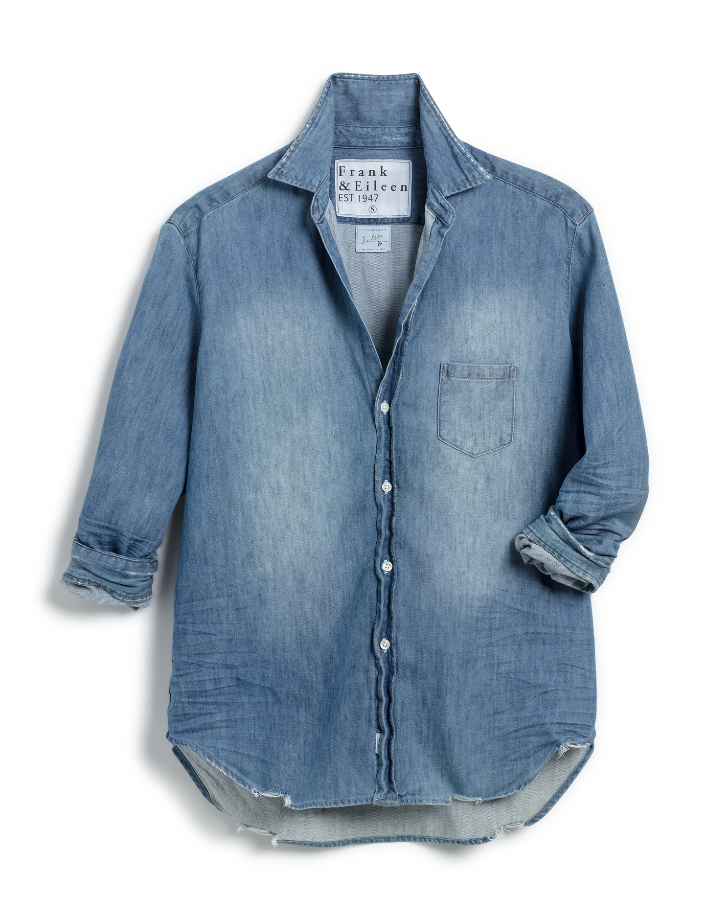 Eileen, Relaxed Button-Up Shirt, Vintage Blue Denim – ReLoved by 