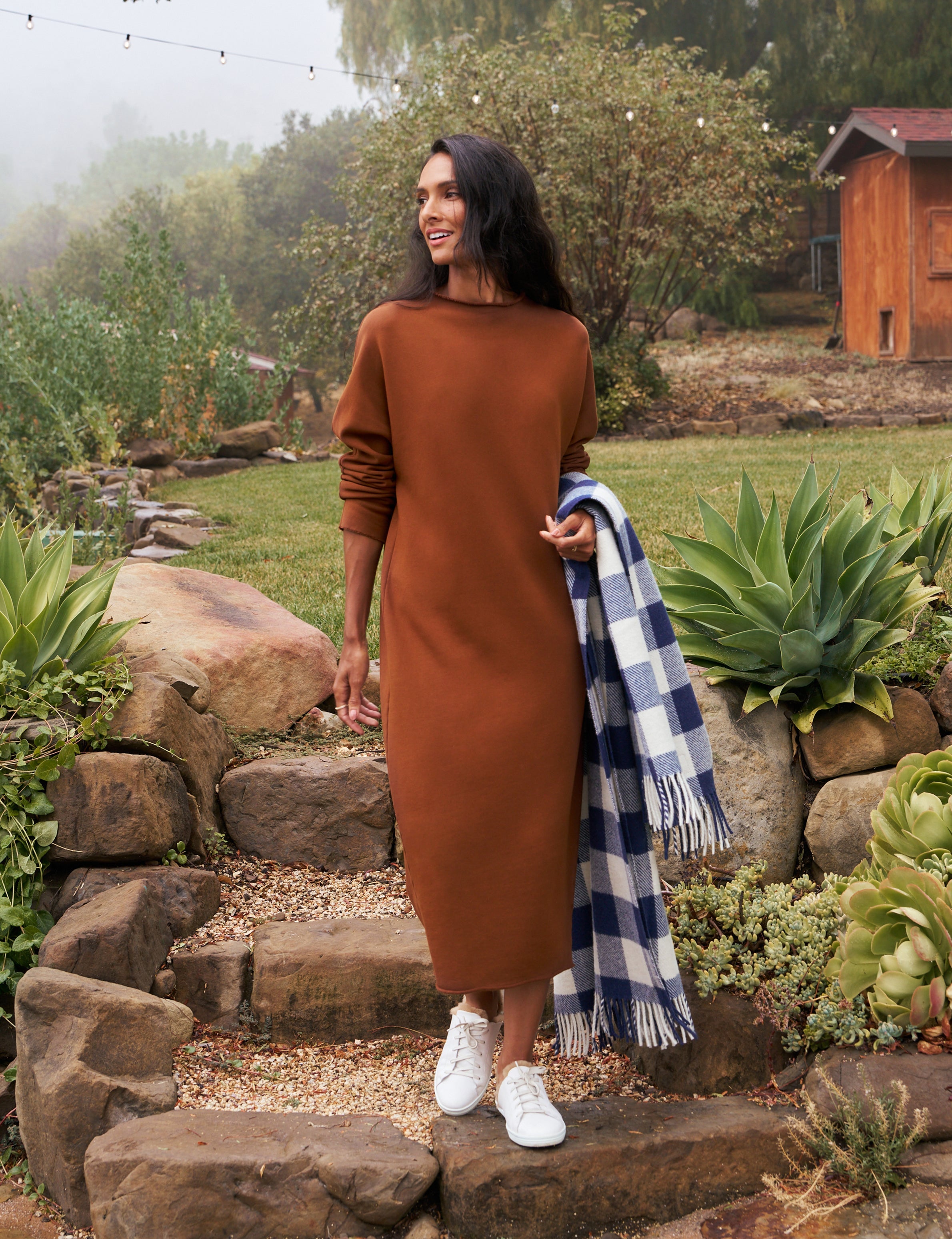 Isabelle, Funnel Neck Dress, Brown – ReLoved by Frank & Eileen