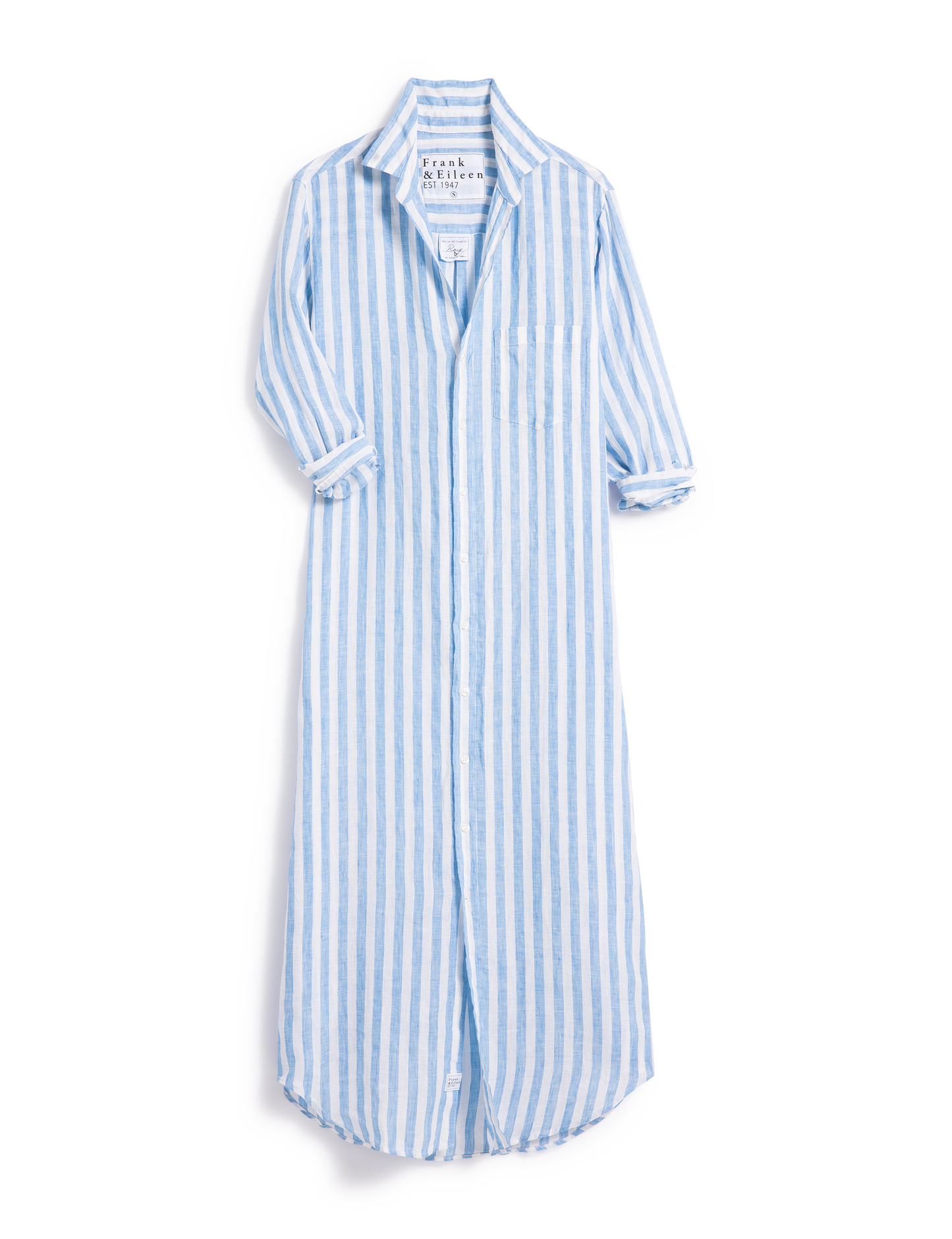 Rory, Maxi Shirtdress, Blue Stripe – ReLoved by Frank & Eileen