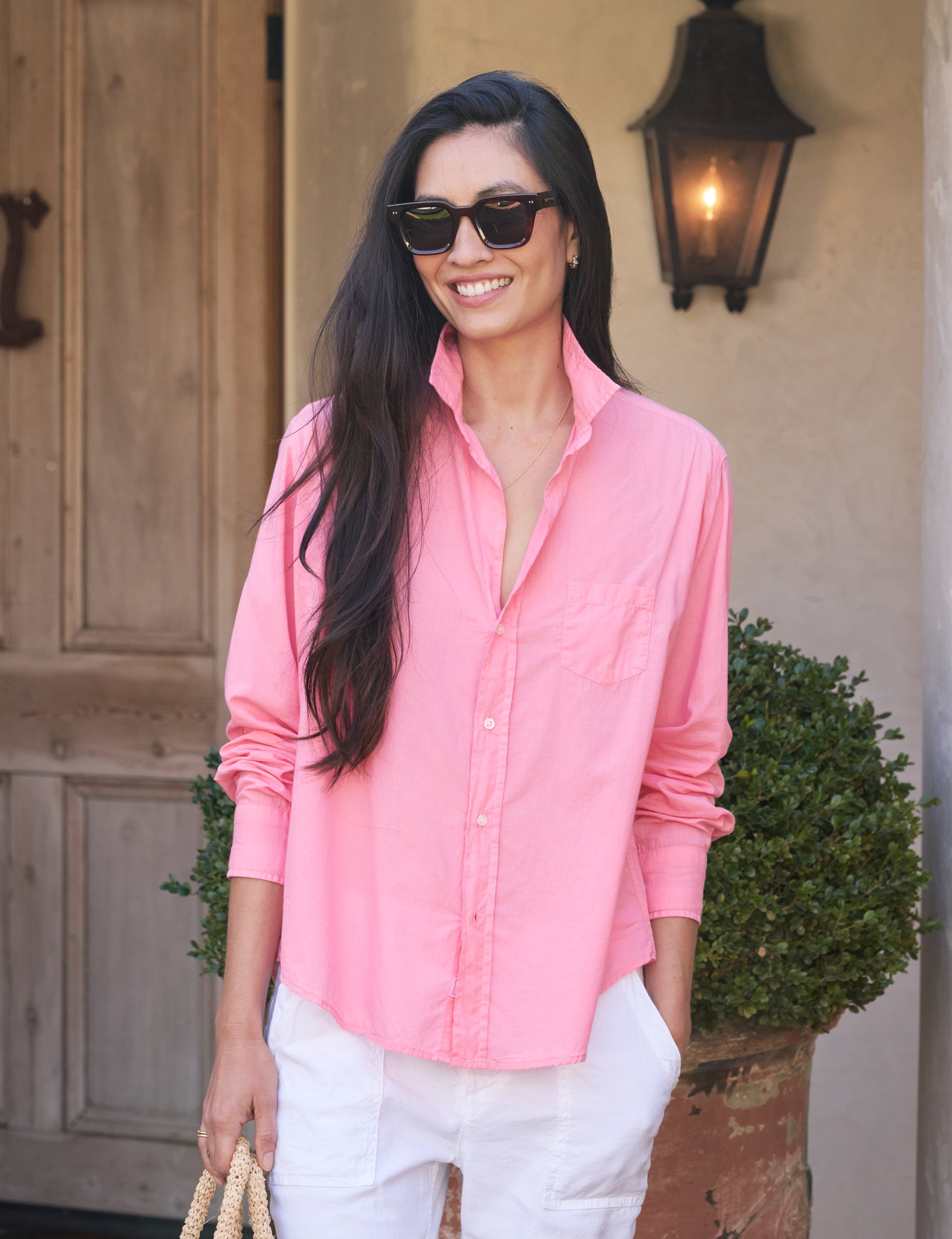 美品✨ フランクアンドアイリーン EILEENダメージ加工 くすみピンク フランクアンドアイリーン ピンク