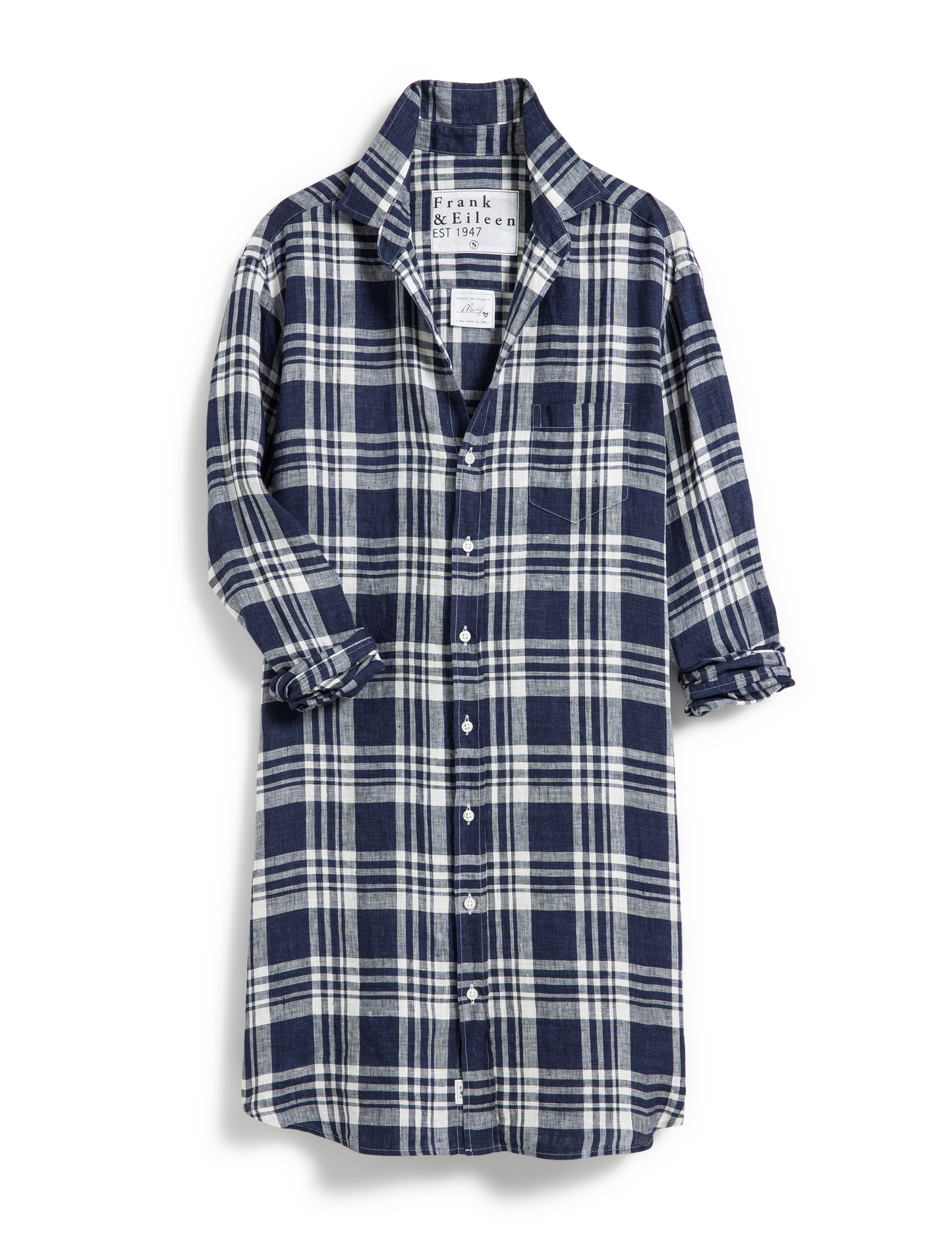 Mary, Classic Shirtdress, Navy Plaid – ReLoved by Frank & Eileen