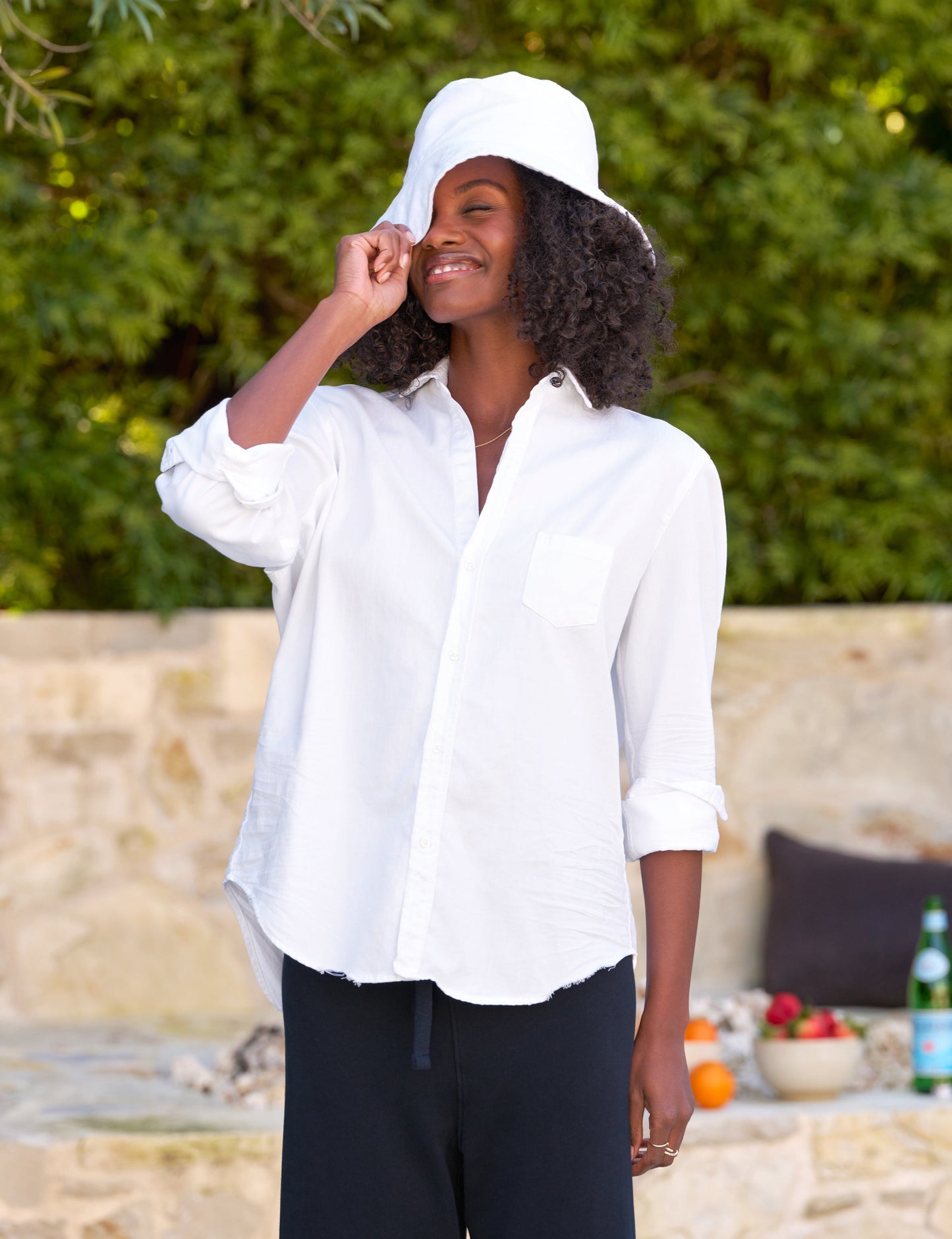 Eileen, Relaxed Button-Up Shirt, White Denim – ReLoved by Frank 