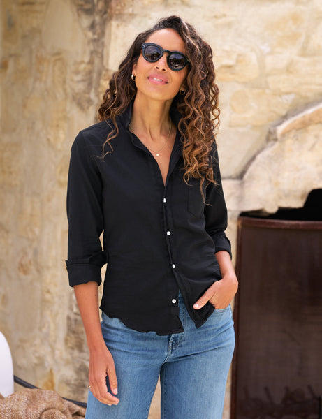 A19052 美品 フランク&アイリーン BARRY ブラックデニムシャツXXS Barry, Tailored Button-Up Shirt, Black – ReLoved by Frank & Eileen