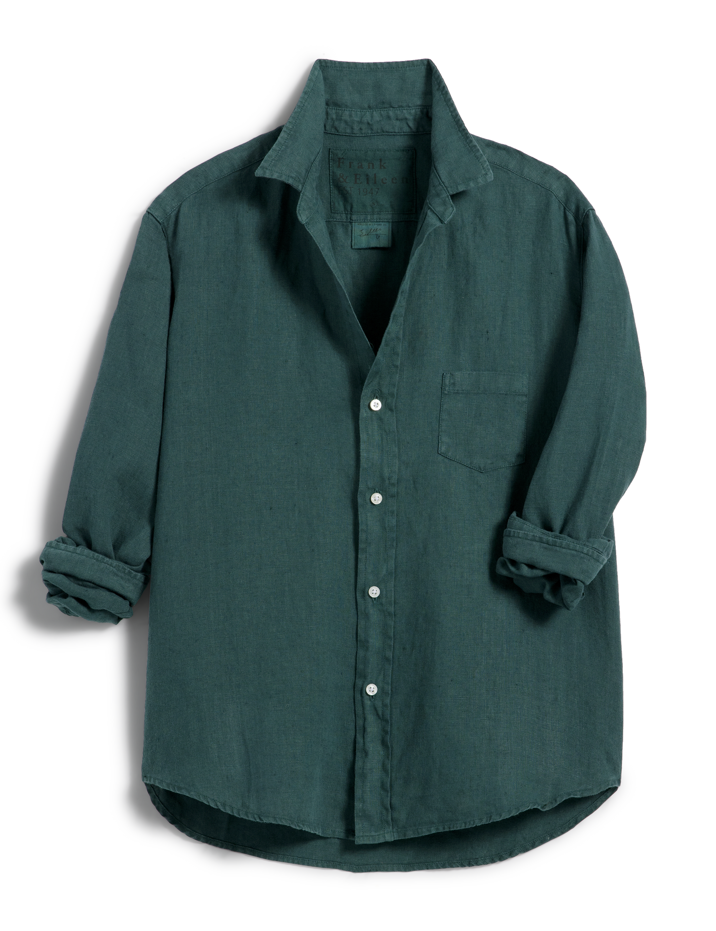 Frank & Eileen オリーブグリーン シャツ XS Eileen, Relaxed Button-Up Shirt, Dark Green – ReLoved by