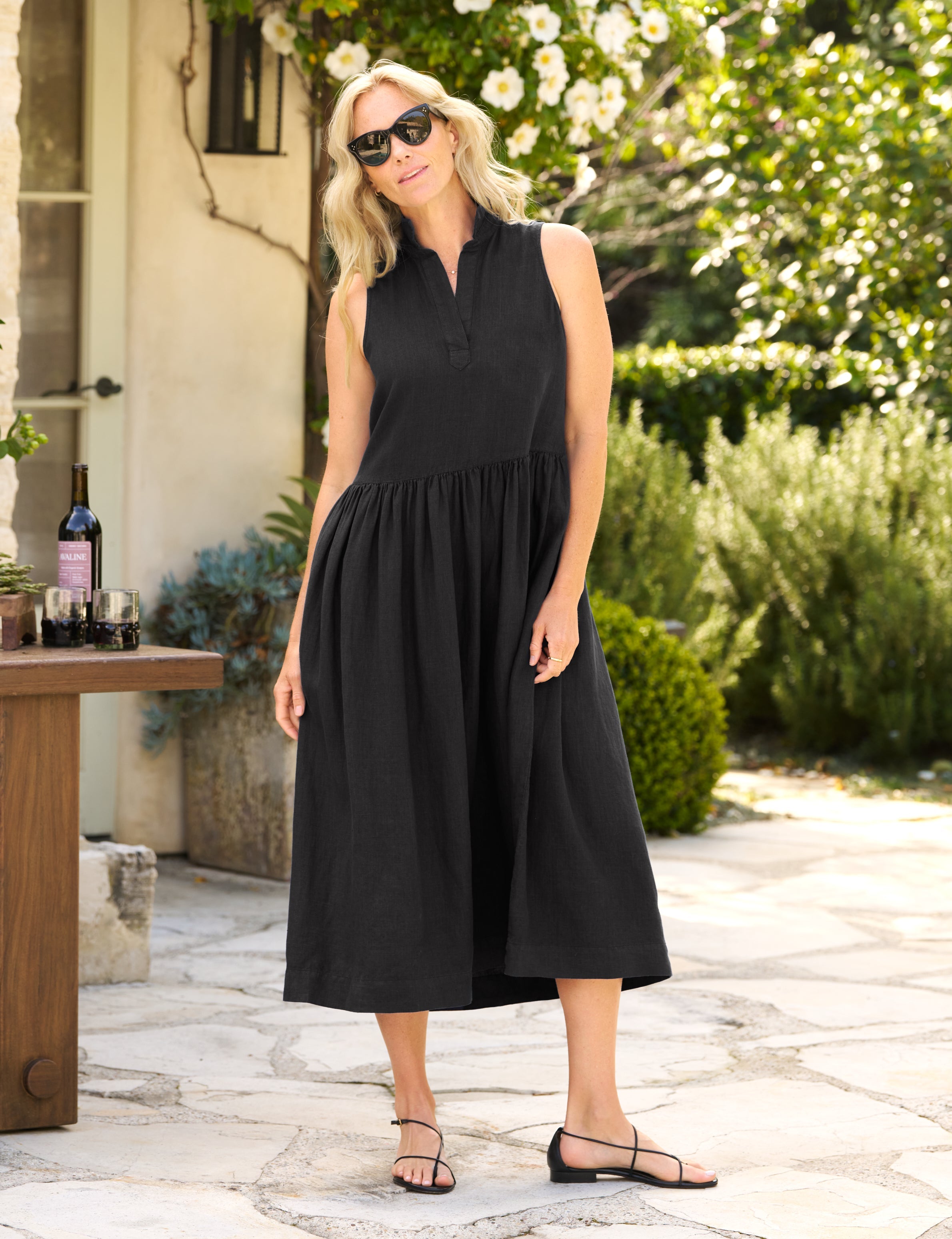 Daphne, Sleeveless Popover Dress, Black – ReLoved by Frank