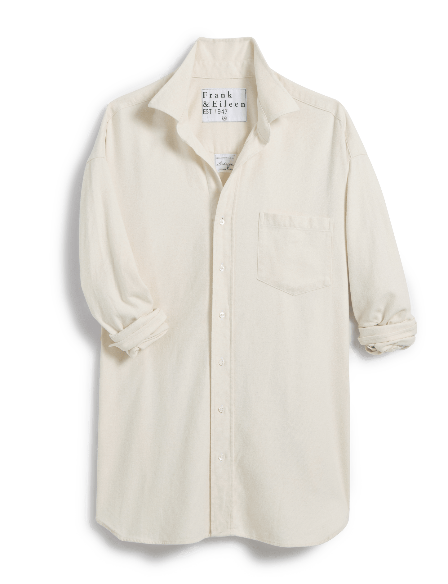 Mackenzie, One-Size Button-Up Shirt, White Flannel – ReLoved