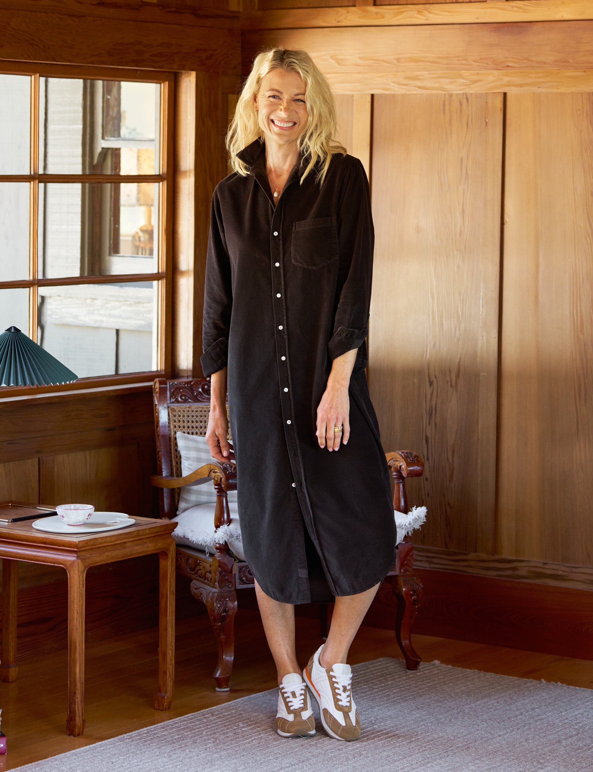 Rory, Maxi Shirtdress, Brown Corduroy – ReLoved by Frank & Eileen