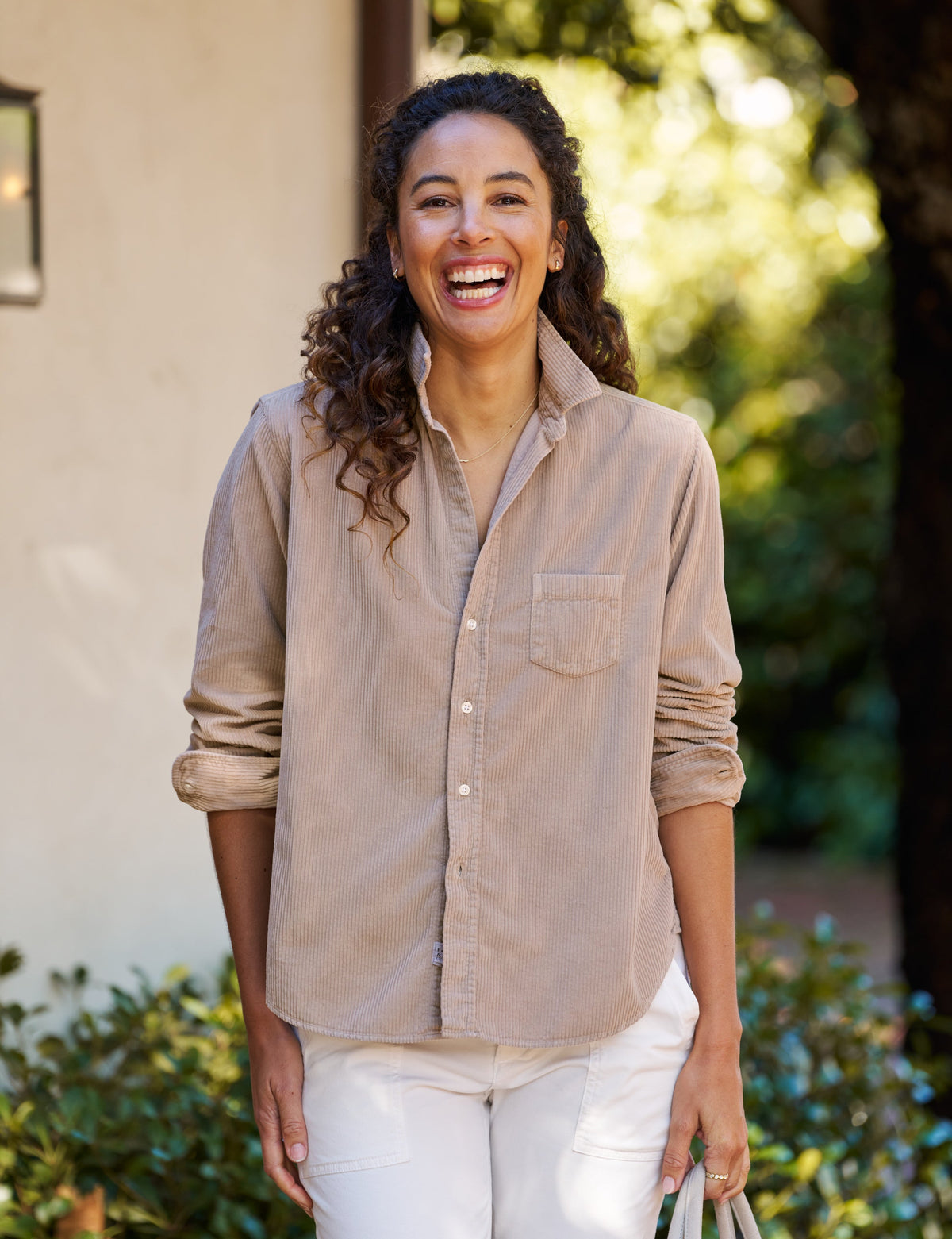 Eileen, Relaxed Button-Up Shirt, Tan Corduroy – ReLoved by Frank 