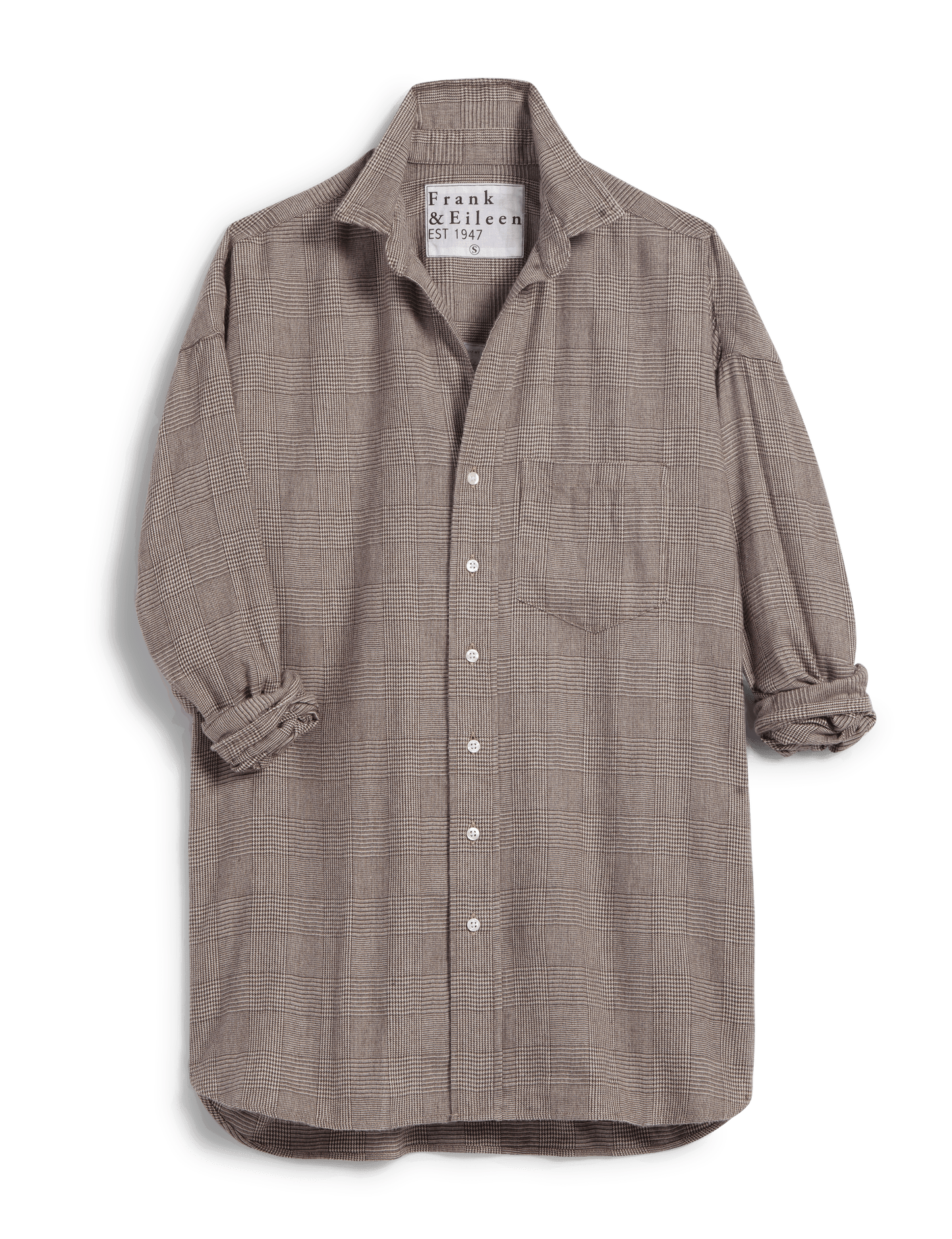 Shirley, Oversized Button-Up Shirt, Brown Plaid – ReLoved by Frank