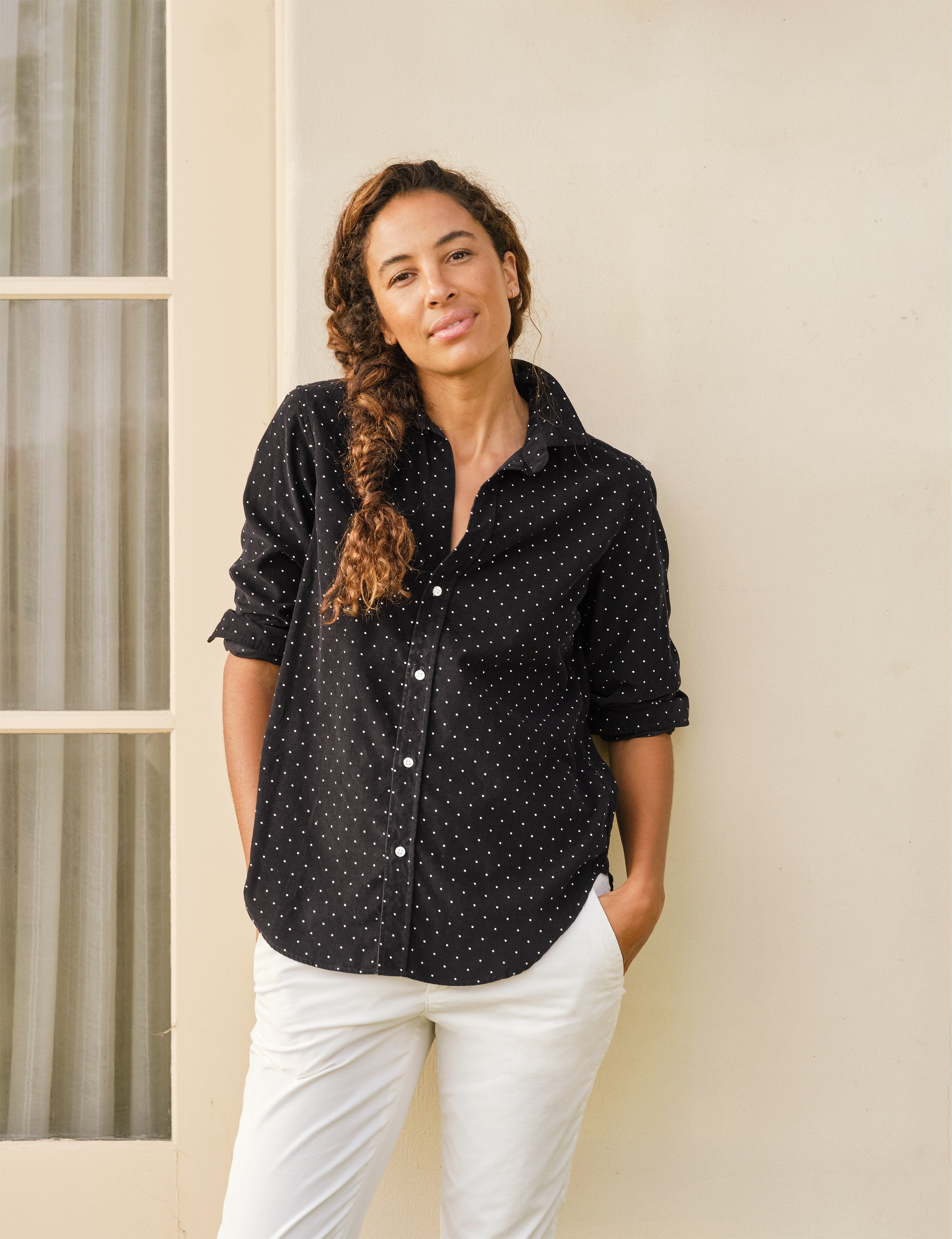 トップス Frank&Eileen for RHC Corduroy Shirts Eileen, Relaxed Button-Up Shirt, Green Corduroy | Frank & Eileen