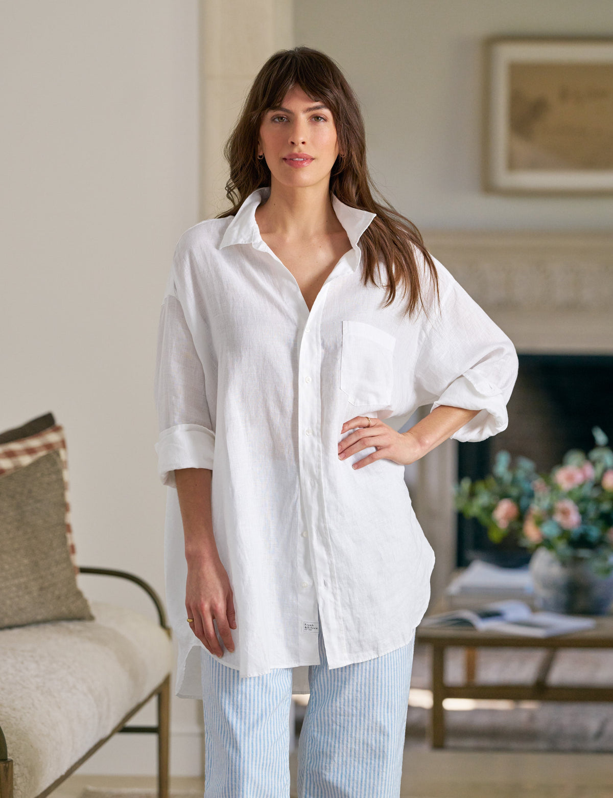 Mackenzie, One-Size Button-Up Shirt, White – ReLoved by Frank & Eileen