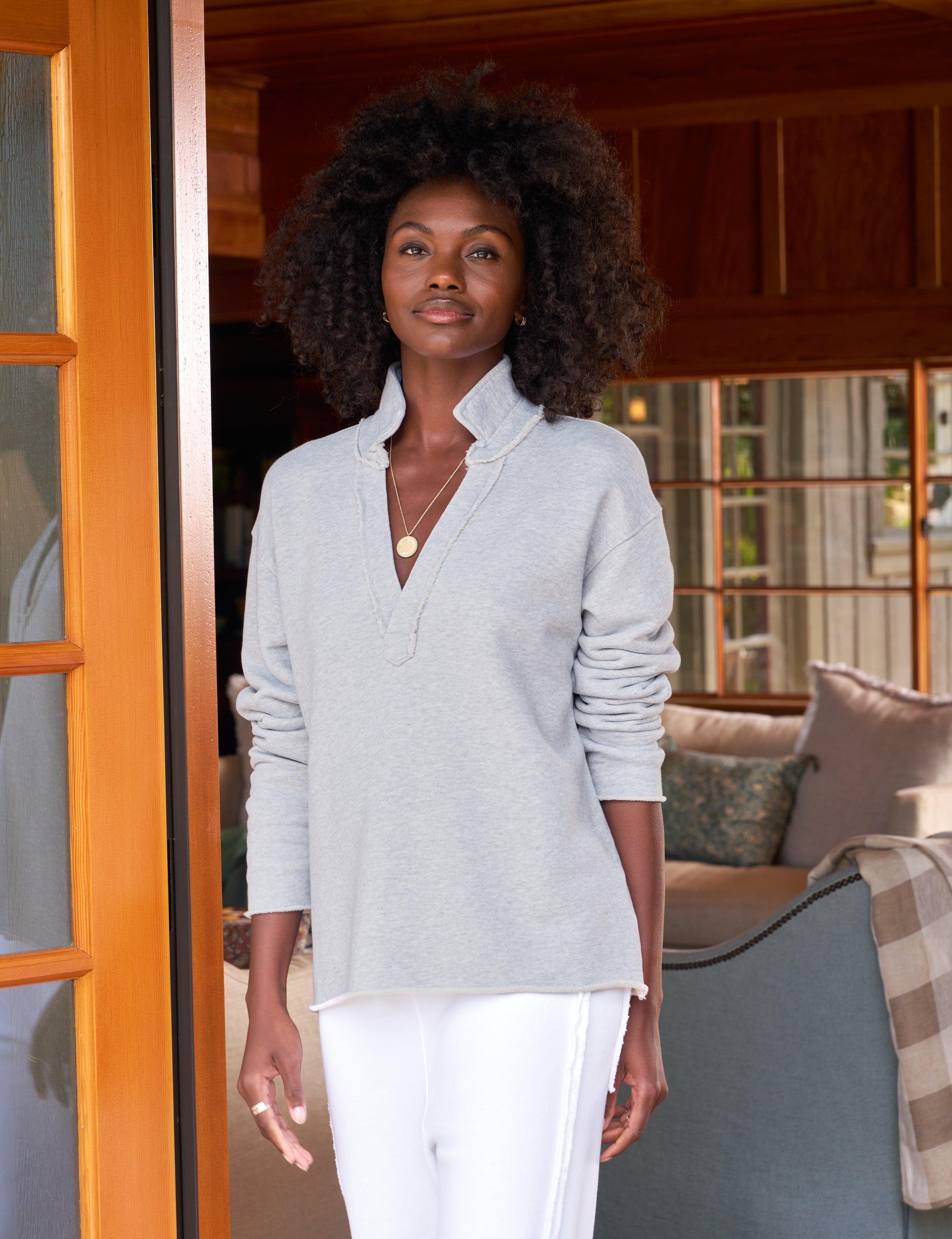 Patrick, Popover Henley, Gray Melange – ReLoved by Frank & Eileen