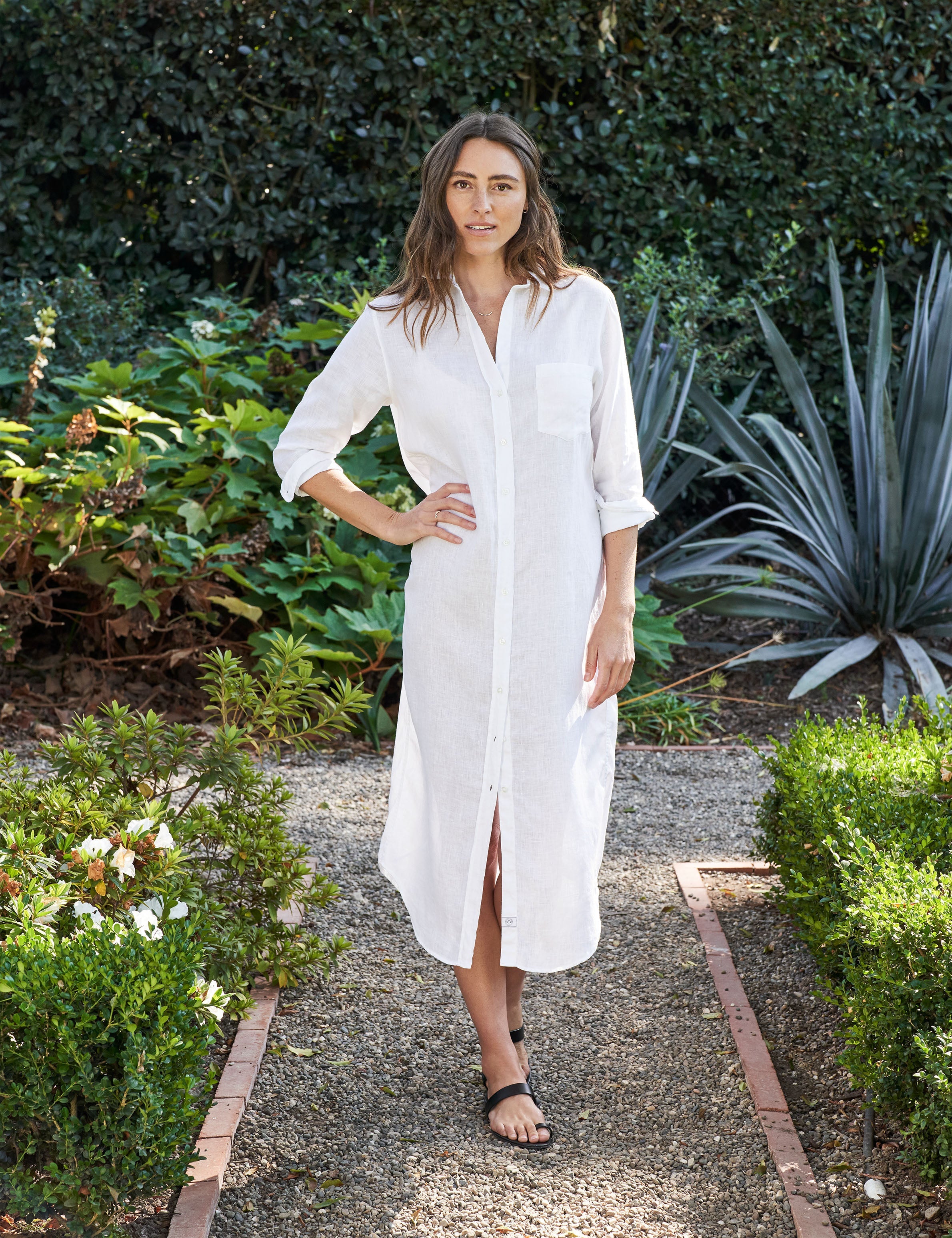 Frank&Eileen Rory✨ロングシャツワンピース　テラコッタ 綿100 Rory, Maxi Shirtdress, White – ReLoved by Frank & Eileen