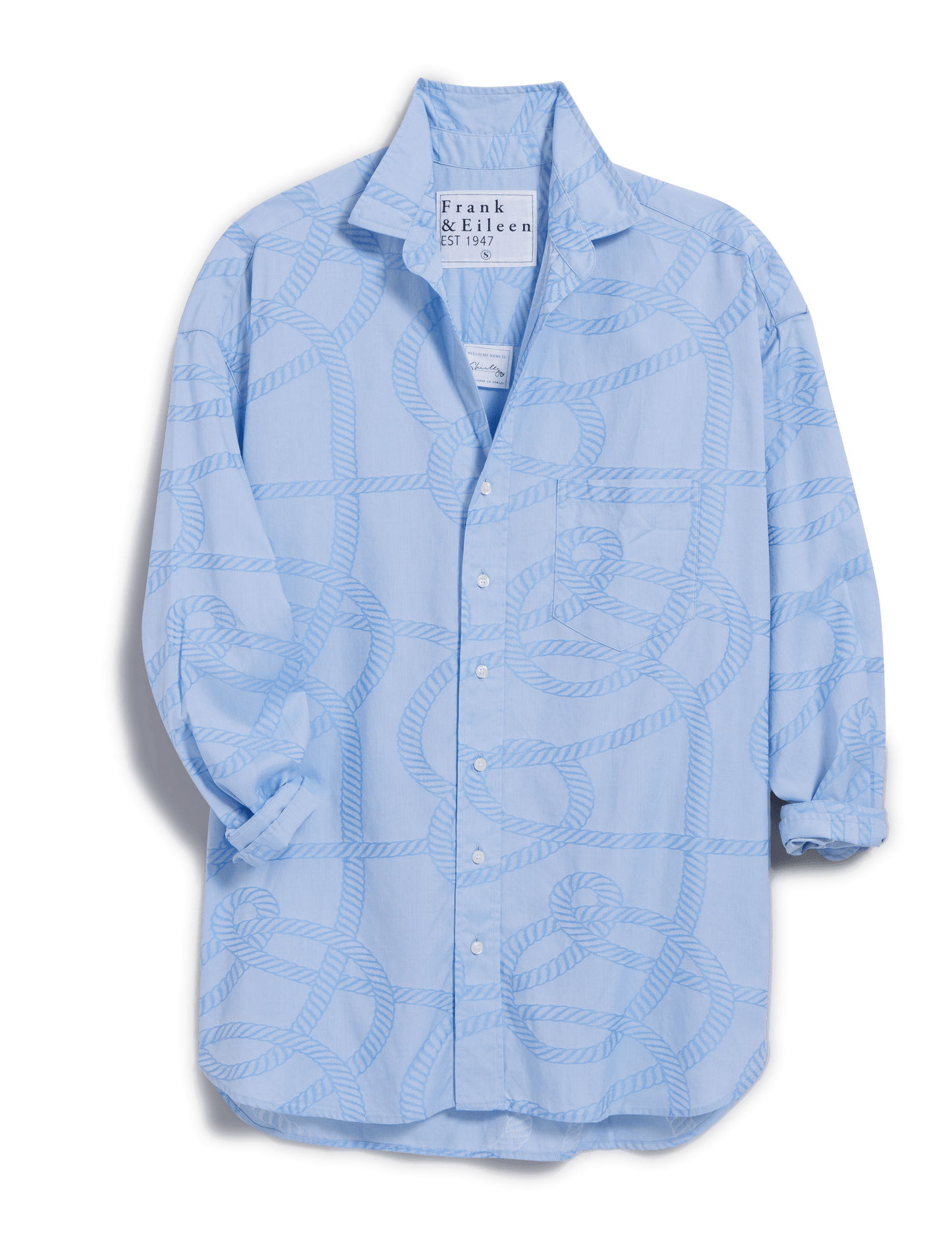 SHIRLEY Blue Nautical Rope Print, Italian Cotton – ReLoved by