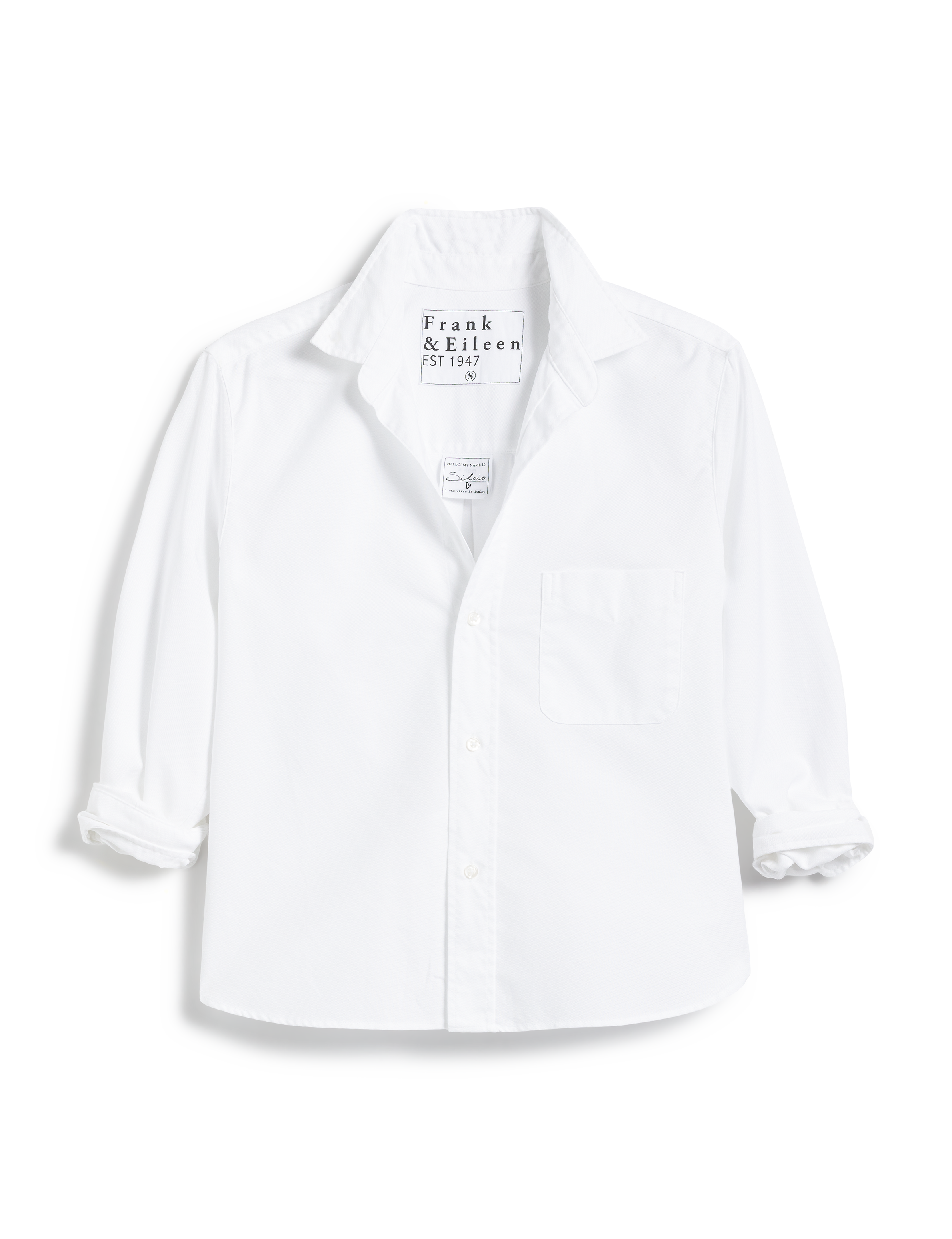 Silvio, Untuckable Button-Up Shirt, White – ReLoved by Frank & Eileen