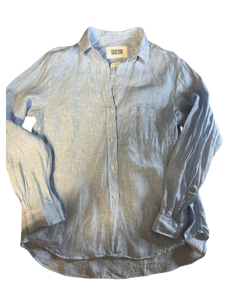 美品♡　フランク&アイリーン　GRAYSON　グレイソン　長袖　シャツ Grayson - The Hero Blue Linen – ReLoved by Frank & Eileen